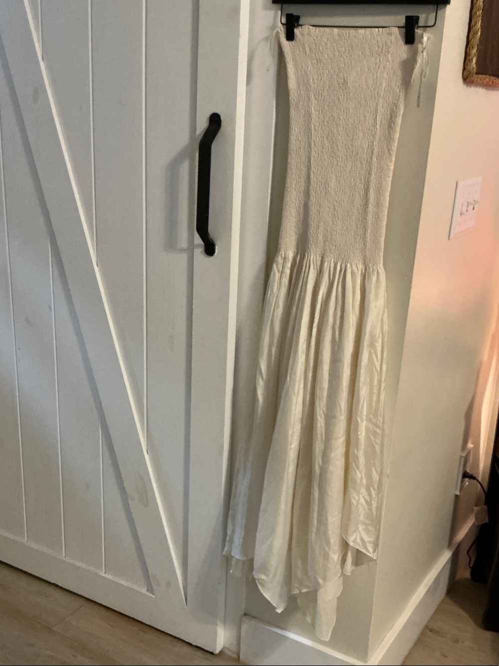 Donna Karan Cream Asymmetrical Maxi Dress